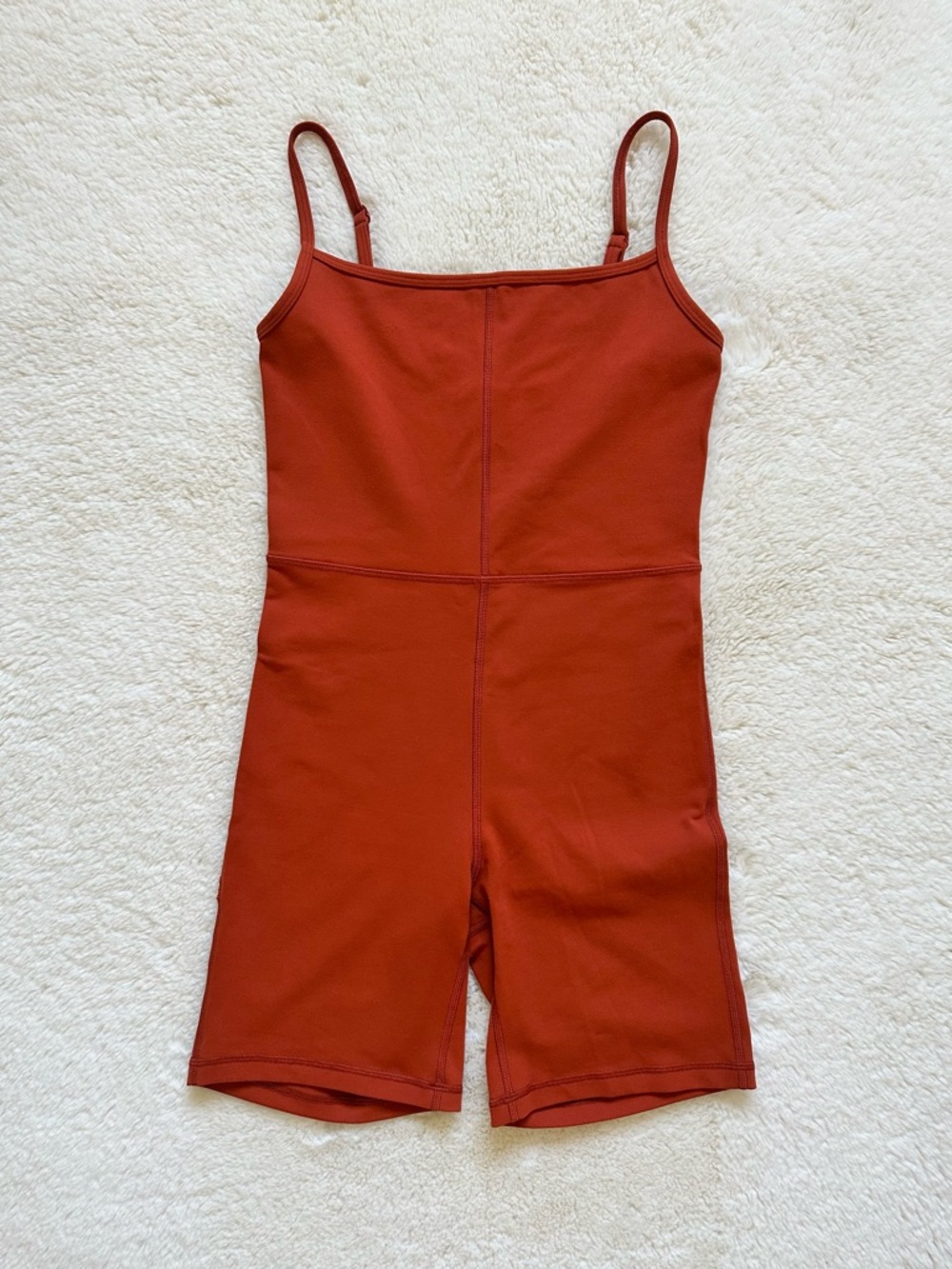 Aritzia Wilfred Free Copper Red Spaghetti-Strap Divinity 7” Romper S